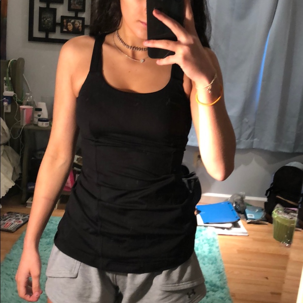 Black Lululemon tank top built in bra